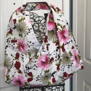 Handmade handbag pink -white-red large lg tote